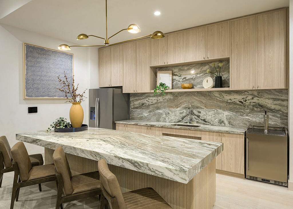 Social lounge kitchen at Treo Apartments in Fort Lauderdale FL