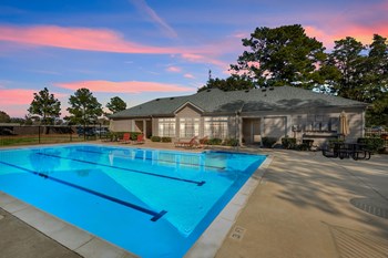 Pool at dusk at Park Village in Conroe TX - Photo Gallery 11