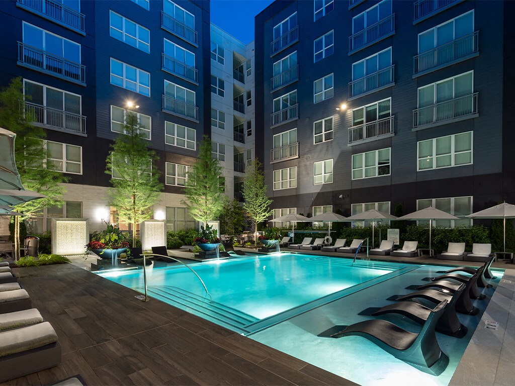 Outdoor swimming pool at Cirro King of Prussia Apartments in King of Prussia PA