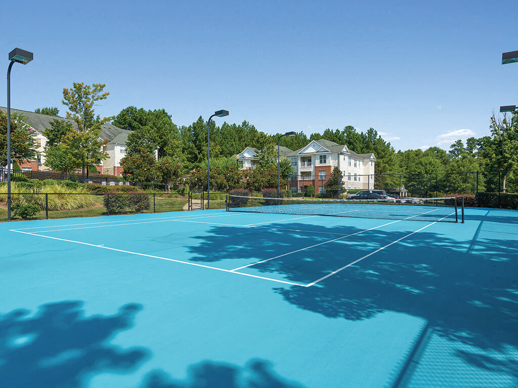 Tennis court at Falls Pointe Apartments in Durham NC