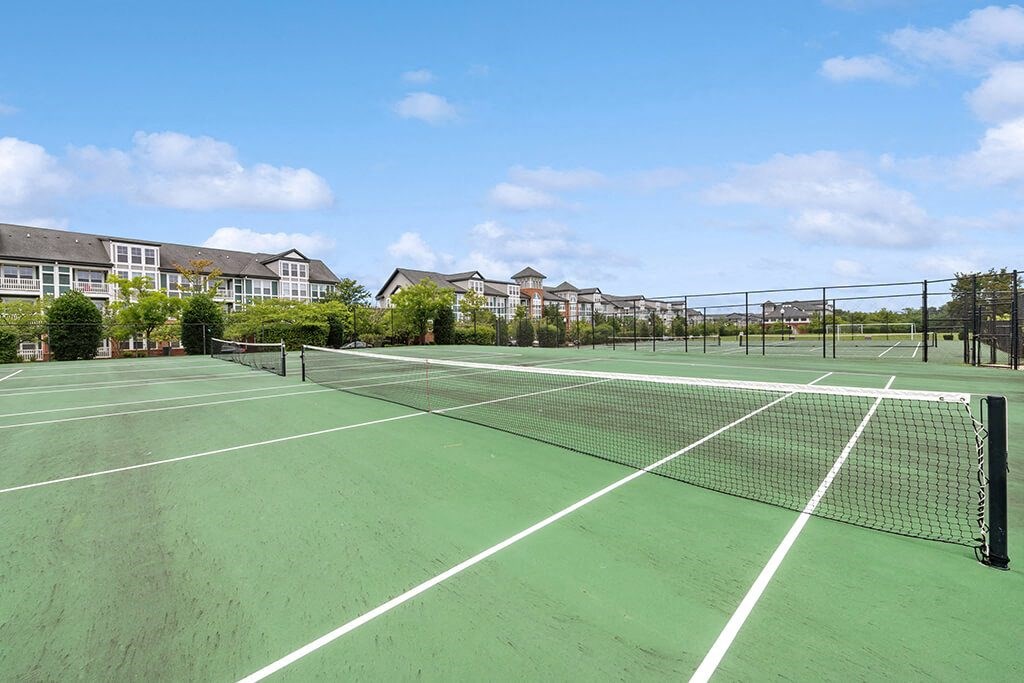 the tennis court is available for tenants to play on