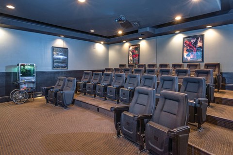 Theater room at Town Center Apartments in Santa Clarita CA