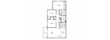 Three bedroom two bathroom C1 floorplan at Timberleaf Apartments in Lakewood, CO