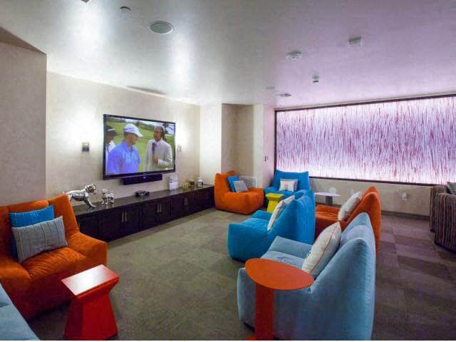 Indoor theater at Terrena Apartment Homes in Northridge CA