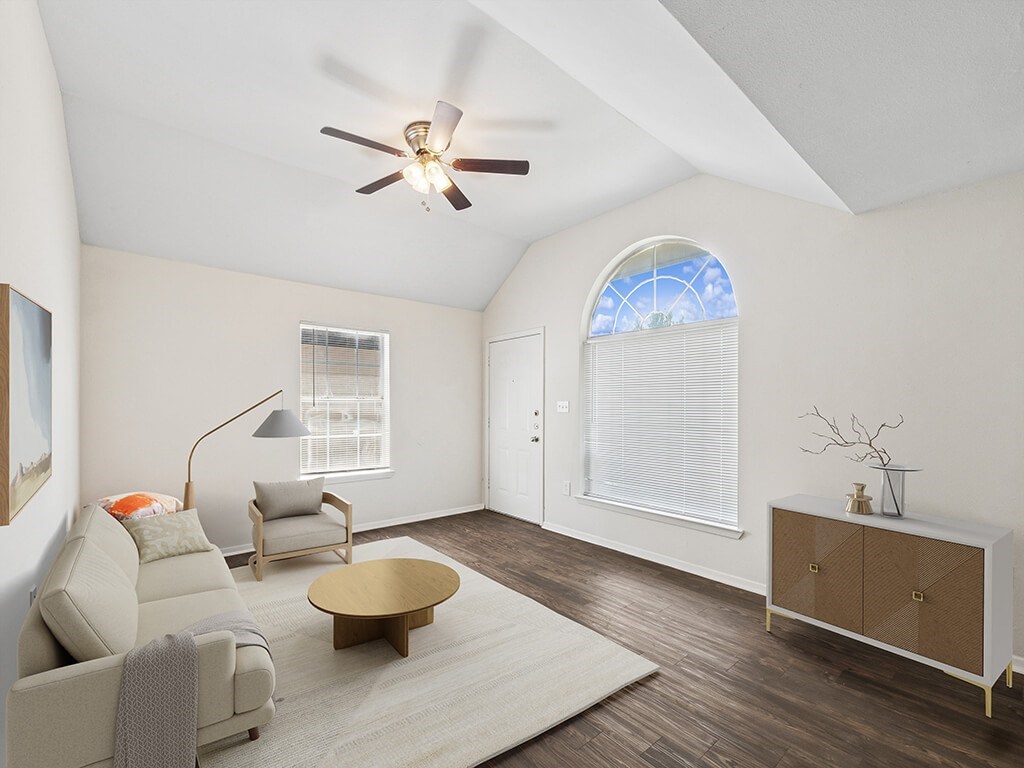 Townhome living room at Tidwell Estates in Houston TX