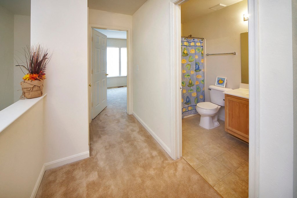 Upstairs hallway at Broadwater Townhomes in Chester, VA