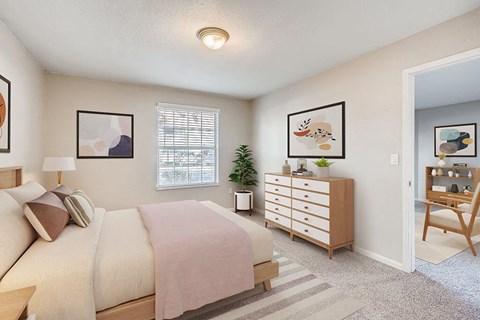 Primary Bedroom at Sienna at Cherry Creek Apartments in Denver CO