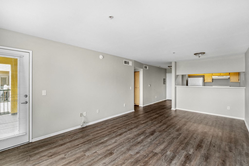 Apartment Living Room and Kitchen at Harvard Yard Apartments