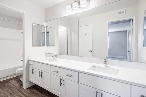 Bathroom at Deerwood Apartments in Corona CA