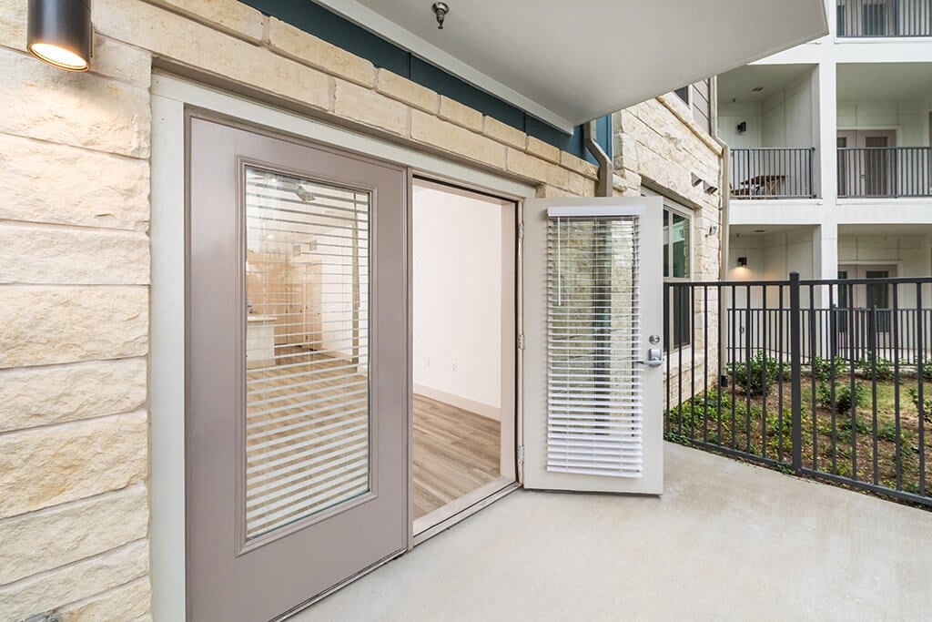 Outdoor private patio at 1900 Parmer Apartments in Austin TX