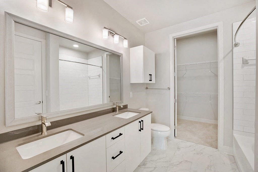 Chrome Design Package Bathroom at 1810 Main Apartments in Houston TX