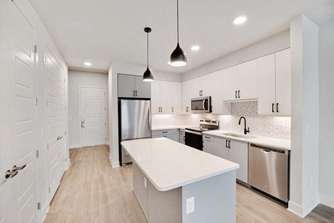 Chrome Design Package Kitchen at 1810 Main Apartments in Houston TX