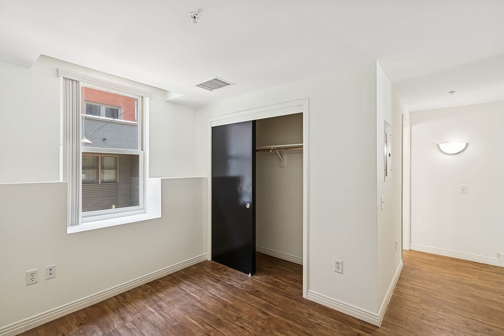 Renovated bedroom at Haven at Del Mar Station in Pasadena CA