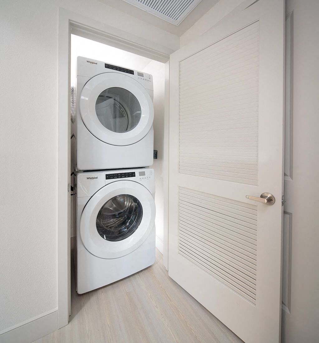 Vacant Emerald Design Package Washer and Dryer at Bevel Apartments in San Diego CA