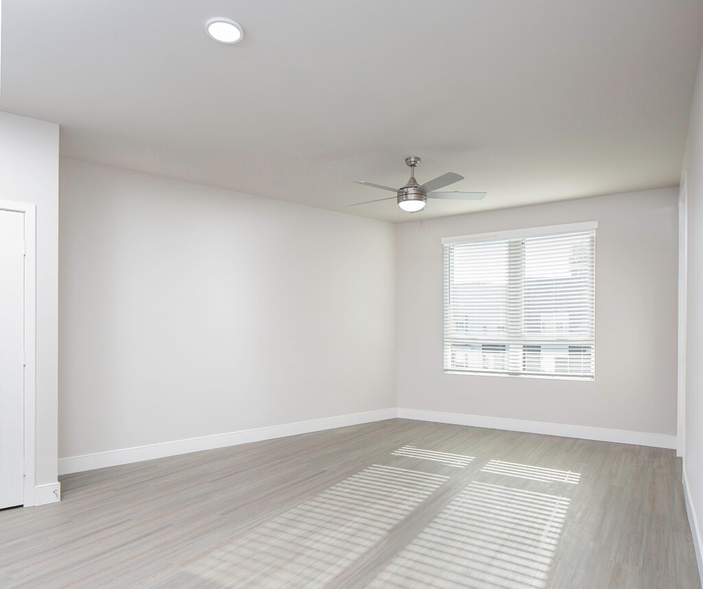 Vacant Kale Design Package Living Room at The Wylden Apartments in Los Angeles CA