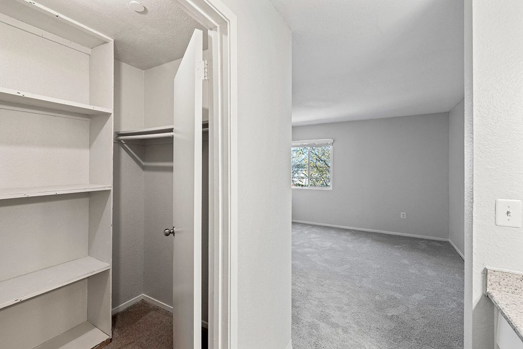 Vacant Main Bedroom Closet at Hilltop Commons Apartments in San Pablo CA