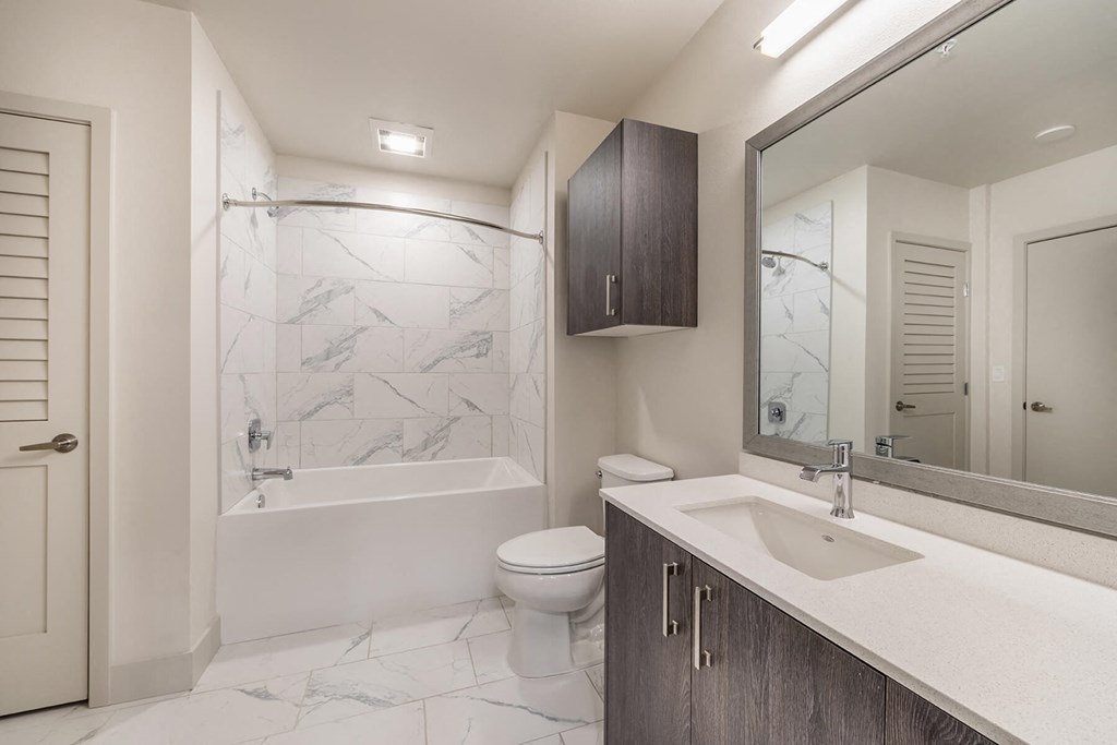 Vacant Mineral Design Package Bathroom at North at Totem Lake Apartments in Kirkland WA