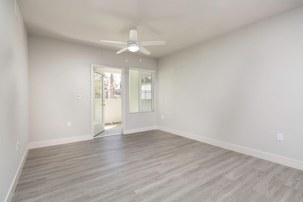 Vacant Slate Design Package Living Room at The Seaton Apartments in San Diego CA