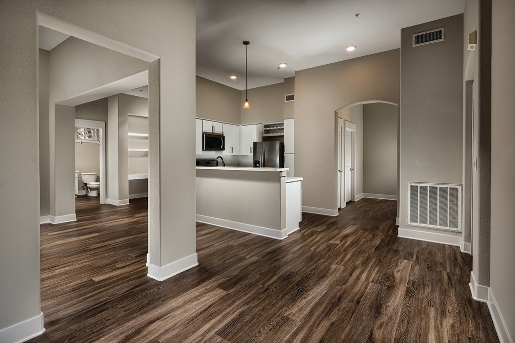 Living Area and Kitchen at Town Center Apartments in Santa Clarita CA