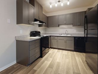 Vacant Two Bedroom Kitchen Wide at Park Villas Apartments in National City