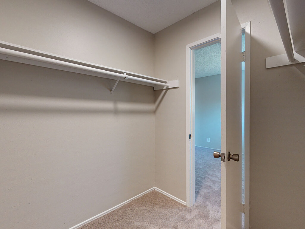 Vacant Two Bedroom Walk in Closet Interior at Park Villas Apartments in National City