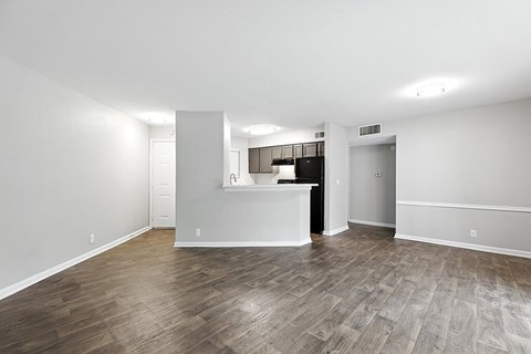 Vacant unit living room and kitchen at Newport Apartment Homes in Nashville TN