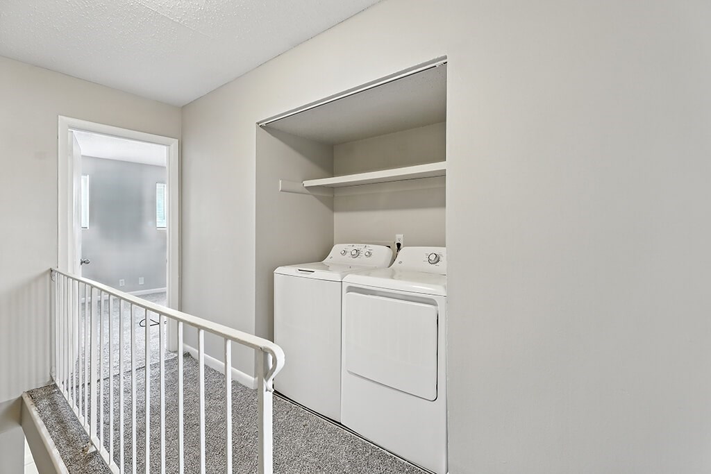 Vacant unit washer and dryer at City Side Flats Apartments in Nashville TN