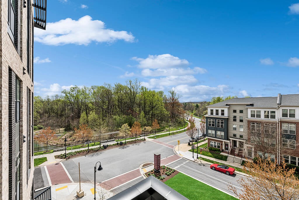 View and park space at 333 Ellington Apartments in Gaithersburg MD