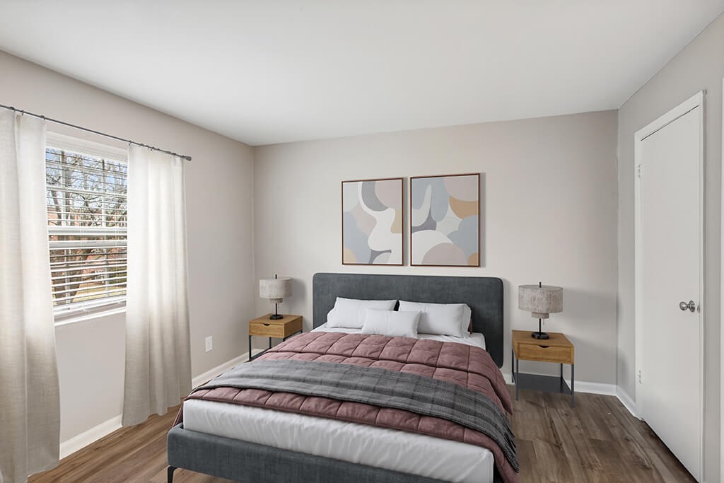 Bedroom with furniture at Villages at Marley Station in Glen Burnie MD