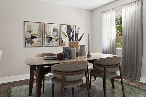 Renovated Dining Area at Deerwood Apartments in Corona CA