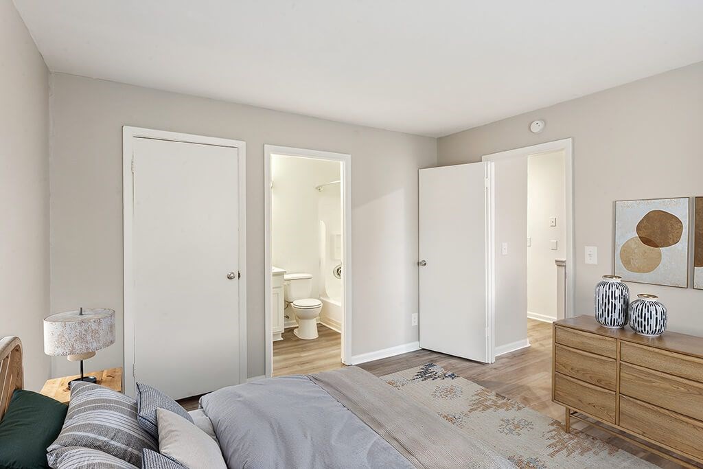 Bedroom with large window at Villages at Marley Station in Glen Burnie MD