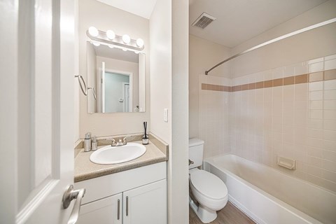 Bathroom at Rock Peak on Sunset Apartments in Longmont CO