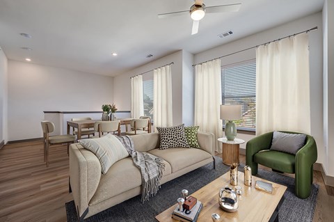 Townhome living room at The Waylon in McKinney TX