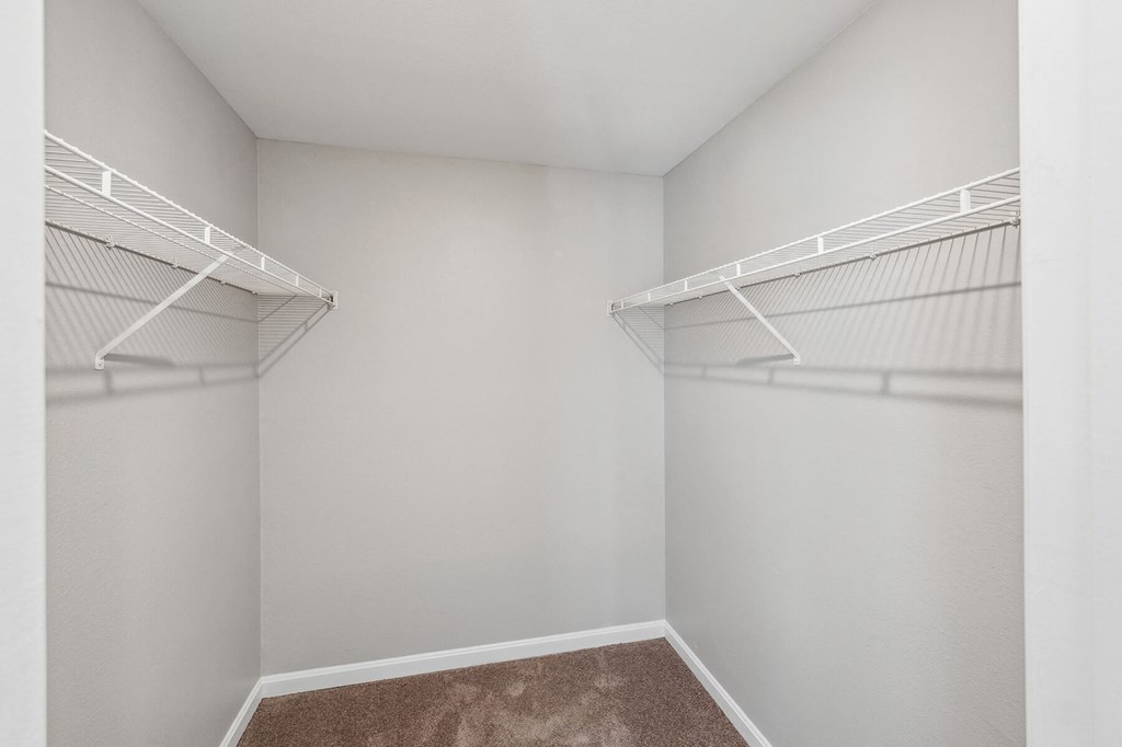 Walk in closet at England Run Apartments in Fredericksburg VA