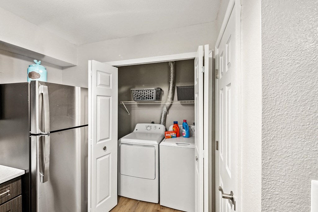 In unit washer and dryer at England Run Apartments in Fredericksburg VA