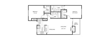 two bedroom two bathroom floor plan at belmont
