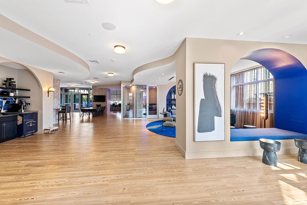 Resident clubhouse at Bradley Braddock Road Station Apartments in Alexandria VA