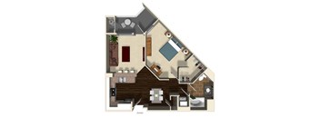 Thyme floor plan at Terrena Apartment Homes in Northridge, CA