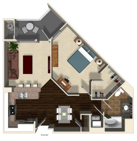 Thyme floor plan at Terrena Apartment Homes in Northridge, CA