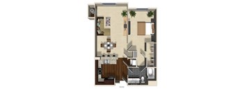 Lavender floor plan at Terrena Apartment Homes in Northridge, CA