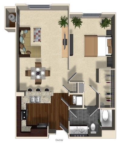 Lavender floor plan at Terrena Apartment Homes in Northridge, CA