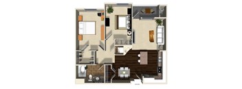 Kumquat floor plan at Terrena Apartment Homes in Northridge, CA
