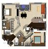 Pomegranate B floor plan at Terrena Apartment Homes in Northridge, CA