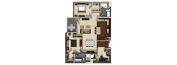 Grapefruit B floor plan at Terrena Apartment Homes in Northridge, CA