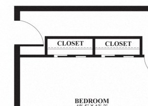 One bedroom one bathroom A2 floorplan at The Barrington Apartments in Silver Spring, MD