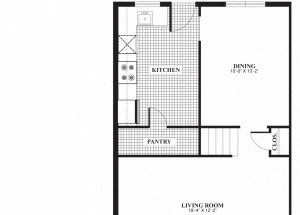 Two bedroom one bathroom B4 and B5 floorplan at The Barrington Apartments in Silver Spring, MD