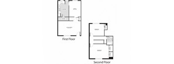 Two bedroom one bathroom B4 and B5 floorplan at The Barrington Apartments in Silver Spring, MD