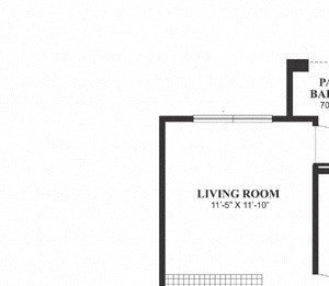 One bedroom one bathroom A1 Floorplan at Muirlands at Windemere in San Ramon, CA