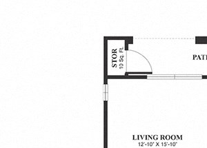 Two bedroom one bathroom B2 Floorplan at Muirlands at Windemere in San Ramon, CA