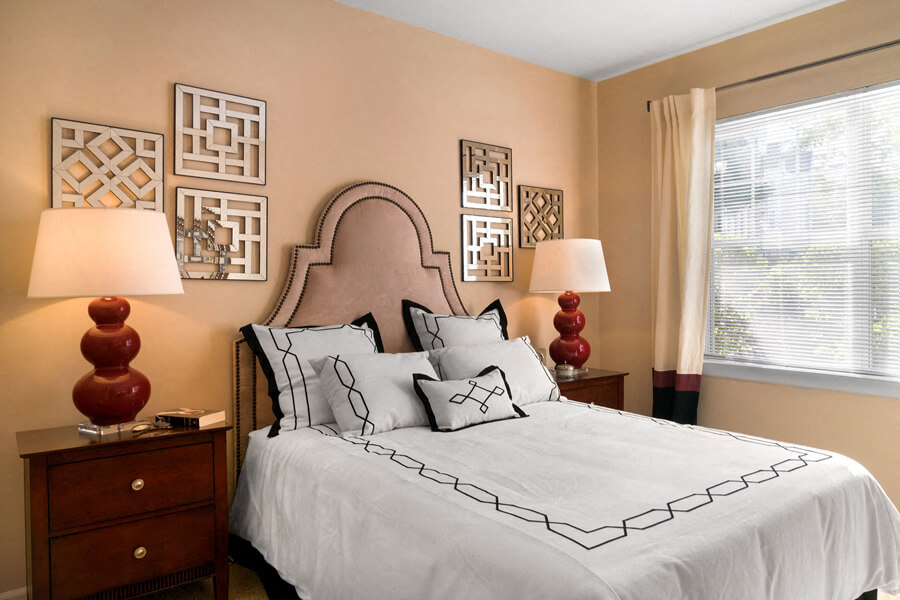 Light filled bedroom at River Pointe at Den Rock Apartments in Lawrence, MA